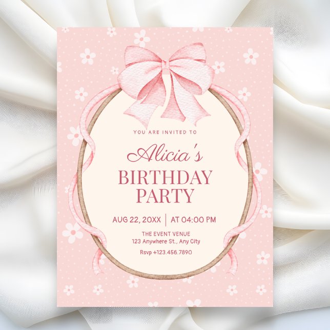 Pink cute birthday invitation (Creator Uploaded)