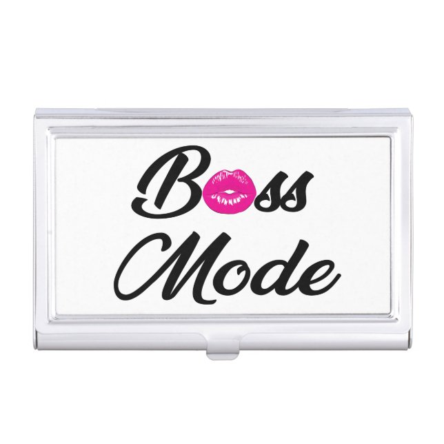 Pink Cute Boss Mode Lady Boss Business Card Case (Front)