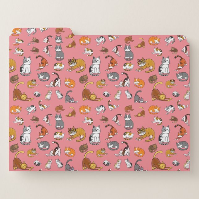 pink cute cat pattern design for cat lovers- file folder (Front Left)