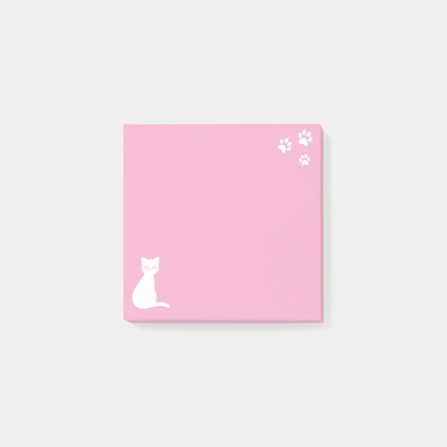 Pink | Cute Cat Paws Custom Text Notes (Front)