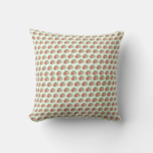 Pink Cute Cherries Throw Pillow