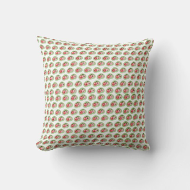 Pink Cute Cherries Throw Pillow (Front)