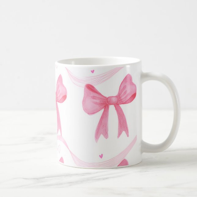 Pink,cute coffee mug with bowa (Right)