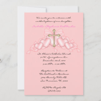 Pink CUTE Communion/Baptism Invite