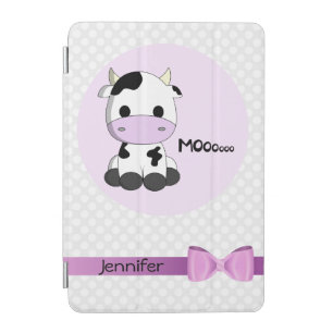 Pink cute cow kawaii cartoon girls ipad cover case