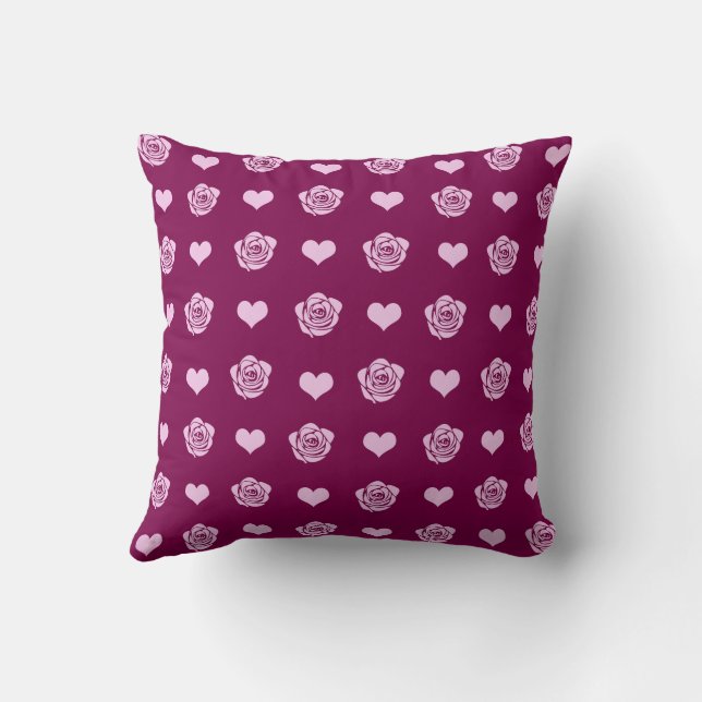 Pink Cute Cozy Modern Romantic Chic Stylish Heart  Throw Pillow (Back)