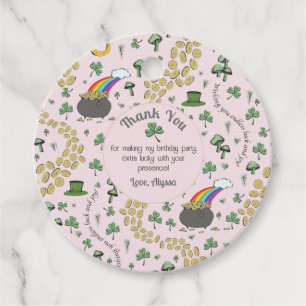 Pink, Cute & Curvy St. Patrick's Day Thank You  Favor Tags