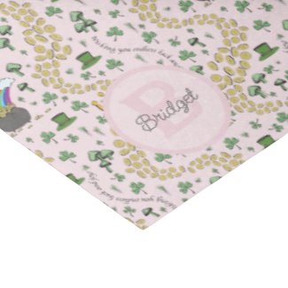 Pink, Cute & Curvy St. Patrick's Day Tissue Paper