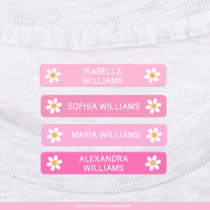 Pink Cute Daisy Girls Names Iron On Labels