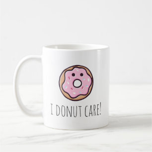 pink cute donut cartoon funny quote coffee mug