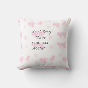 Pink cute flower baby shower watercolor modern dat throw pillow