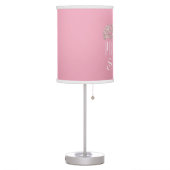 Pink Cute Girly Sparkly Princess Tiara Nursery Table Lamp (Left)