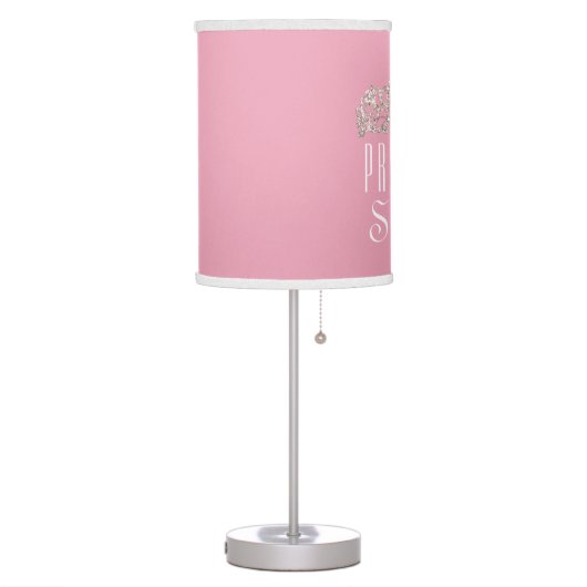 Pink Cute Girly Sparkly Princess Tiara Nursery Table Lamp (Left)