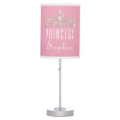 Pink Cute Girly Sparkly Princess Tiara Nursery Table Lamp (Front)