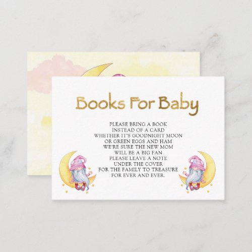 Pink Cute Gnome Moon Clouds Baby For Baby Business Card