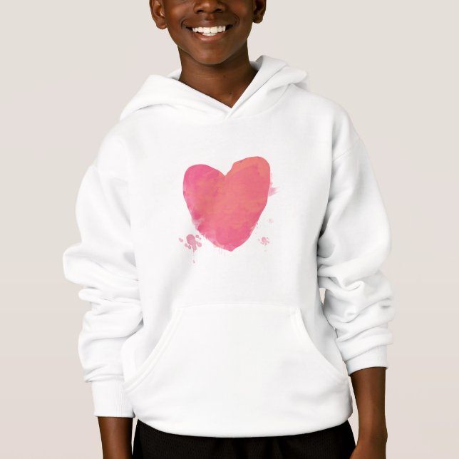 Pink Cute Heart Hoodie (Front)