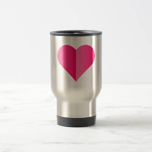 Pink Cute Heart Logo Travel Mug