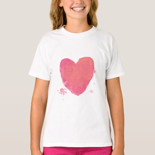 Pink Cute Heart T_Shirt