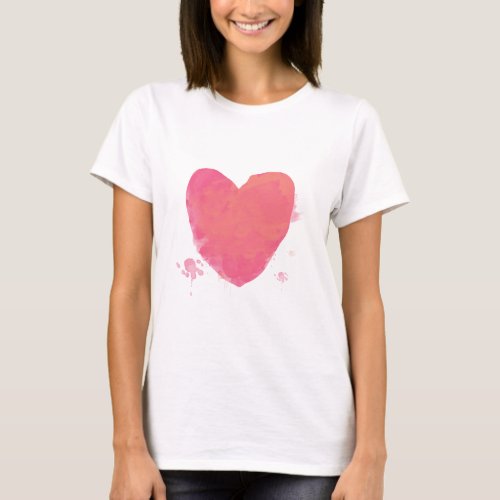 Pink Cute Heart T_Shirt