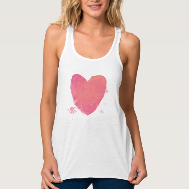Pink Cute Heart Tank Top (Front)