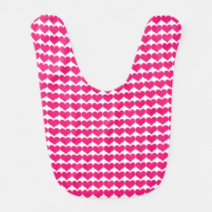Pink Cute Hearts Pattern Baby Bib