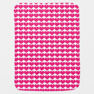 Pink Cute Hearts Pattern Baby Blanket