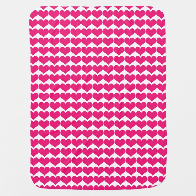 Pink Cute Hearts Pattern Baby Blanket (Front)