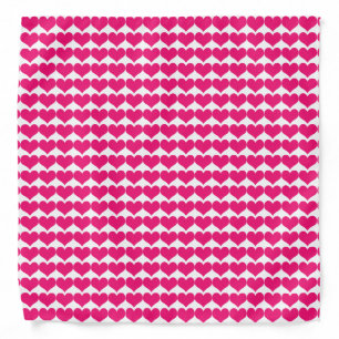 Pink Cute Hearts Pattern Bandana