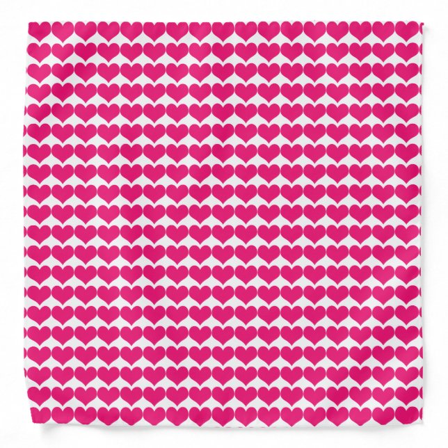 Pink Cute Hearts Pattern Bandana (Front)