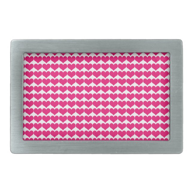 Pink Cute Hearts Pattern Belt Buckle (Front)
