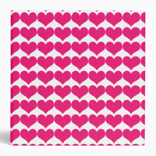 Pink Cute Hearts Pattern Binder 2 in