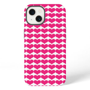 Pink Cute Hearts Pattern BT iPad Case