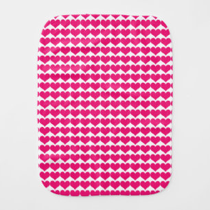 Pink Cute Hearts Pattern Burp Cloth