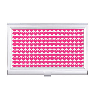 Pink Cute Hearts Pattern Business Card Holder