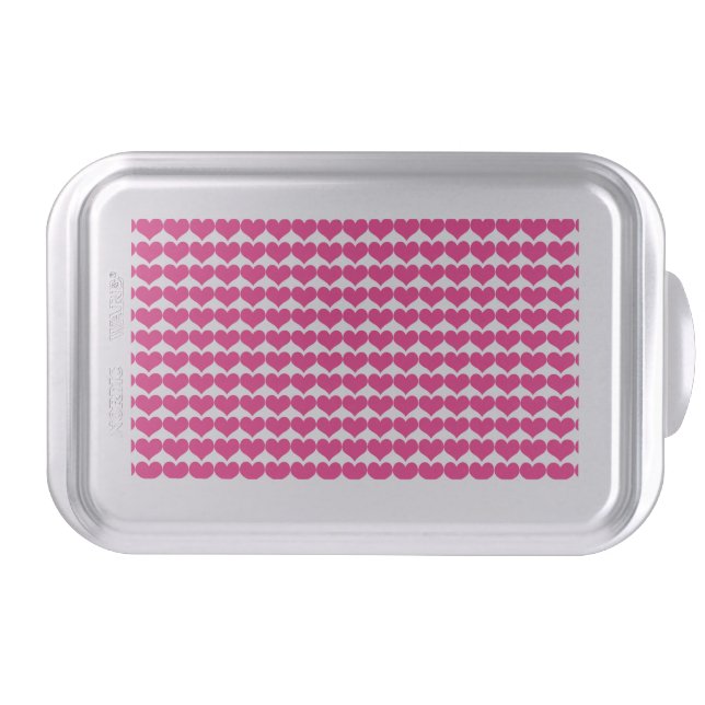 Pink Cute Hearts Pattern Cake Pan (Front)