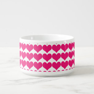 Pink Cute Hearts Pattern Chili Bowl