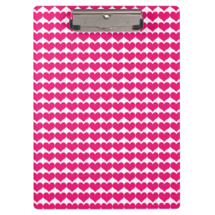 Pink Cute Hearts Pattern Clipboard