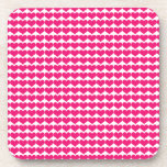 Pink Cute Hearts Pattern Coaster Set at Zazzle