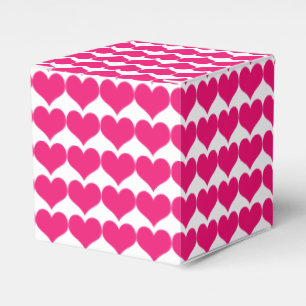 Pink Cute Hearts Pattern Favor Boxes