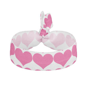 Pink Cute Hearts Pattern Hair Tie