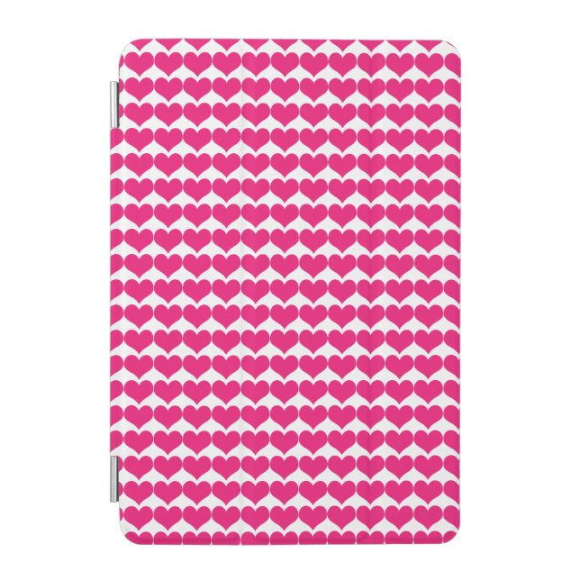 Pink Cute Hearts Pattern iPad Mini Cover (Front)