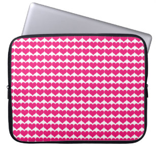 Pink Cute Hearts Pattern Laptop Sleeve