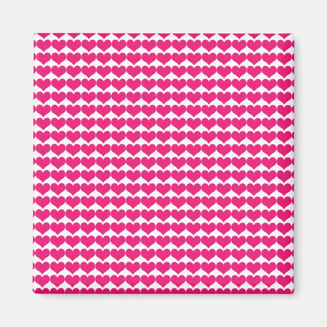 Pink Cute Hearts Pattern Magnet (Front)