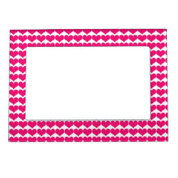 Pink Cute Hearts Pattern Magnetic Frame