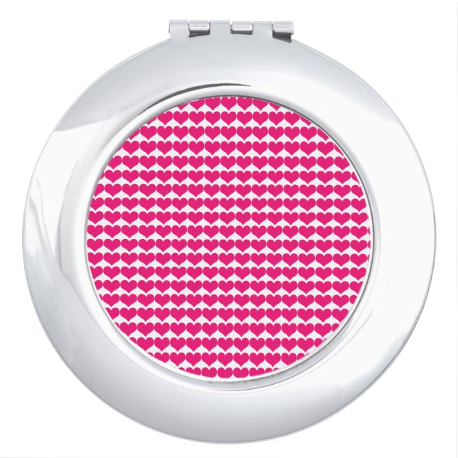 Pink Cute Hearts Pattern Mirror (Front)