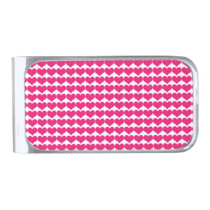 Pink Cute Hearts Pattern Money Clip