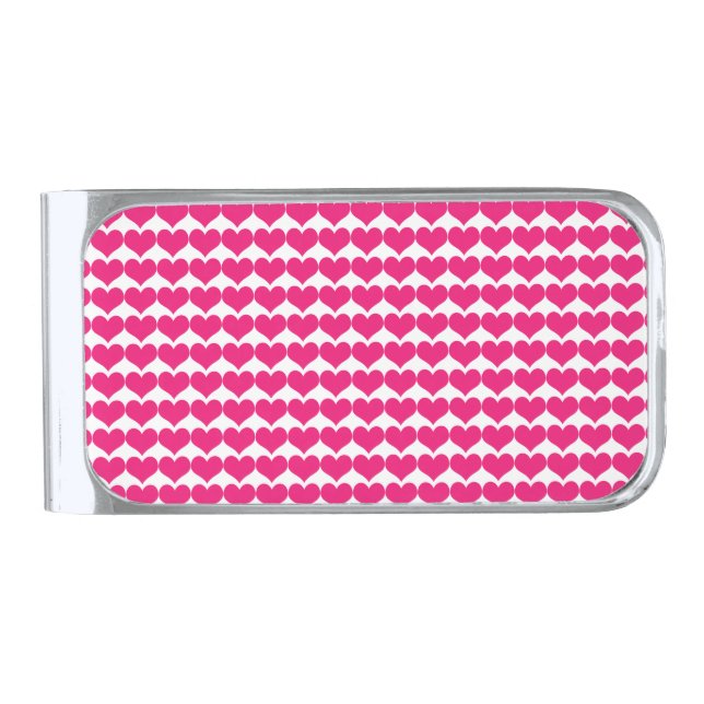 Pink Cute Hearts Pattern Money Clip (Front)