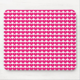 Pink Cute Hearts Pattern Mousepad