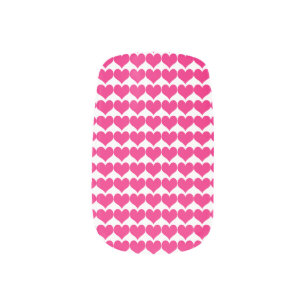 Pink Cute Hearts Pattern Nail Art