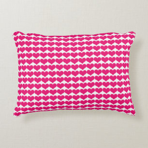 Pink Cute Hearts Pattern Pillow